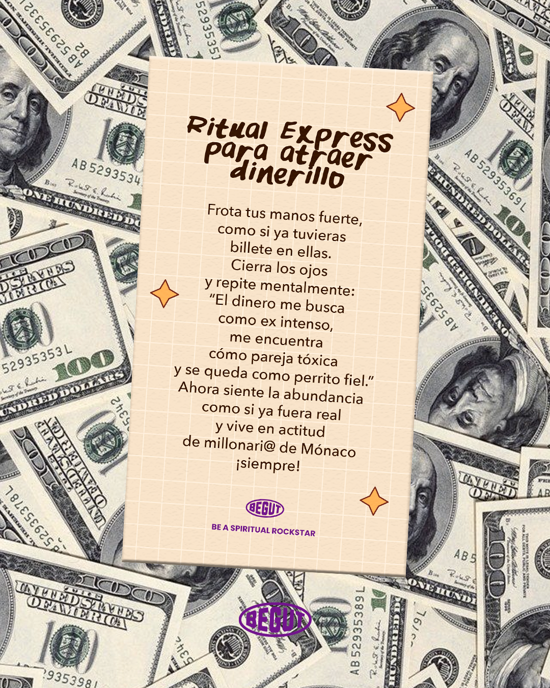 Postal para atraer el billetico